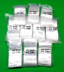 1000 Bags Reclosable 3×5 Clear 2Mil Baggies Squeeze Top Seal 3″ x 5″ Bags 1,000