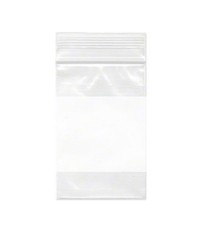 Dazzling Displays 4 Mil 3″ x 4″ Resealable Poly Bag with White Block – 1,000