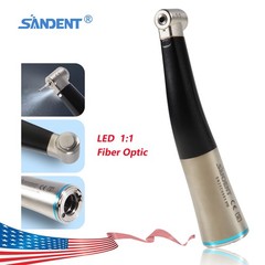 1:1 LED Fiber Optic Contra Angle Handpiece E-Type Push Button Dental