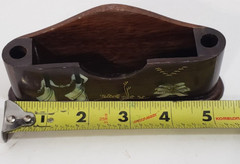 Vintage Desk Pen Card Holder Organizer Inlaid Mother of Pearl Teak Wood Vietnam