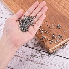 100Pcs 304 Stainless Steel 12x5mm Small Eye Screws Mini Eye Pins Silver