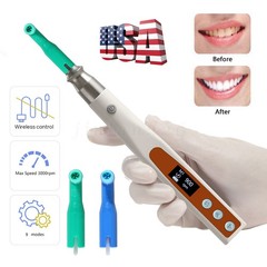 Dental Cordless Electric Hygiene Prophy Handpiece 360° Swivel + 2 Prophy Angles