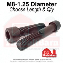 M8-1.25 Class 12.9 Coarse Socket Head Cap Screws Black Oxide(Choose Length &Qty)