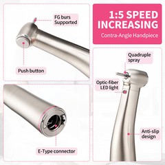 Dental Brushless LED Electric Micro Motor 1:1/1:5 Increasing Dental Handpiece US