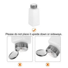 2pcs Solvent Alcohol Dispenser 250ml Push Down Nail Polish Remover Bottle White