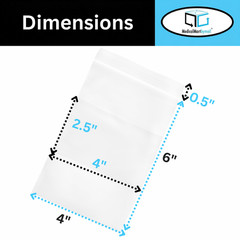 1000 Clear 4 Mil Reclosable Plastic Poly Bags Top Seal 4″ x 6″ with White Block