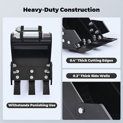 12 in 300mm Narrow Bucket For 0.8-1.8 Tons Mini Excavator Attachments