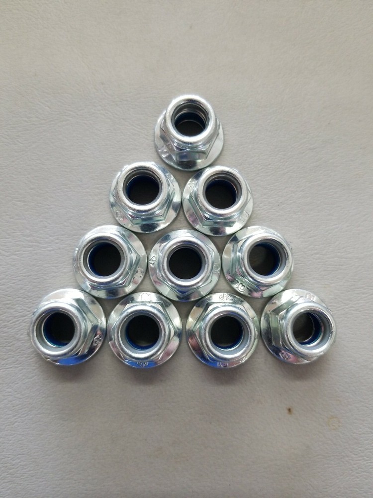 M10-1.25 or 10mm Metric Hex Flange Nylock Nut class 10.9 w/blue 241(10pcs)