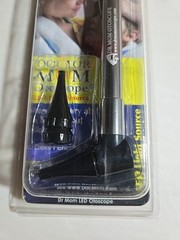 Dr. Mom Slimline LED Pocket Otoscope w/ Soft White Natural Hue Light – Stainless