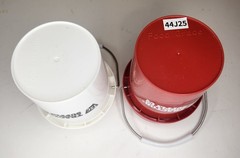 Mini Buckets TSC Tractor Supply Co Red & White w/ Metal Handles Set of 2 .4Qts