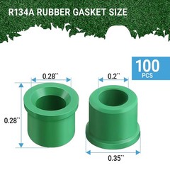 100PCS 1/4″ Quick Coupler Charging Gaskets, HVAC Hose Seals