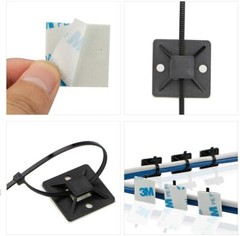 Self Adhesive Cable Tie Mounts 3M Strongly Adhesive Backed Zip Tie Base Holders