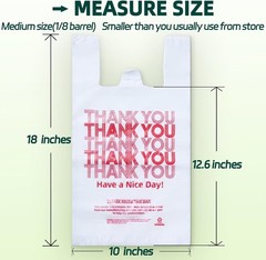 100 Count Durable T-Shirt Bags with Handles | Eco-Friendly Shopping Solution