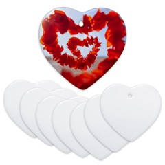100PCS 3in Heart Sublimation Ceramic Ornament, Christmas Tree New Year Hanging
