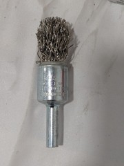 WEILER End Brush: 1/2″ Dia, Stainless Steel, Crimped Wire Qty 10 10315