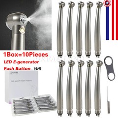 10 Dental High Speed Handpiece with Std.Head LED Light 4 Holes
