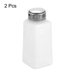 2pcs Solvent Alcohol Dispenser 250ml Push Down Nail Polish Remover Bottle White