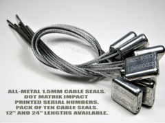 SECURITY SEALS, CABLE SEAL, ALL-METAL, 12” & 24”, TEN SEALS, GREAT PRICE! 👈