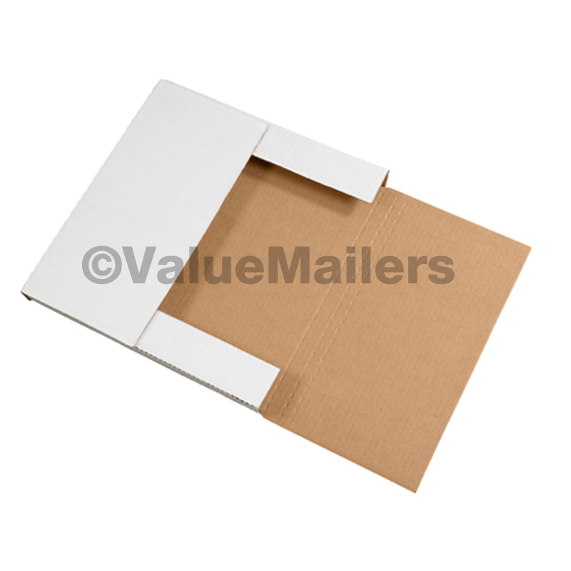 50 – 12 1/8 x 9 1/8 x 1 White Multi Depth Bookfold Mailer Book Box Bookfolds