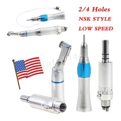 NSK Style Dental Latch/Push Slow Speed Handpiece Contra Angle Air Motor 2/4Holes