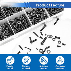 516Pcs Nuts and Bolts Assortment Kit 21-Sizes M3/M4/M5/M6 Nut Bolt Washer Assort