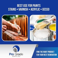 Pro Grade – Chip Paint Brushes – 12 Ea 1 Inch Chip Paint Brush Light Brown