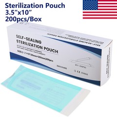 200 pcs 3.5″ x 10″ Self-Sealing Sterilization Pouch Sterilizer Bag Autoclave