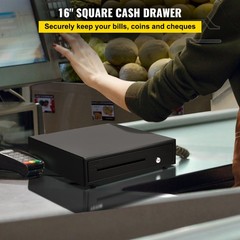 VEVOR Cash Drawer 16″ Cash Register POS System 5 Bill 8 Coin 3 Unlocking Ways