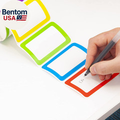 500 Stickers – 3.5″ X 2.25″Colors Plain Name Tag Labels with Perforated Line for
