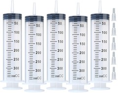 5pcs 350ml Syringe, Extra Large Plastic Syringes for Glue 350 ml, Clear