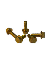 (100 Pcs) 1/4″-20×3/4″ Grade 8 Hex Flange Bolt Full Thread Zinc Yellow Trivalent
