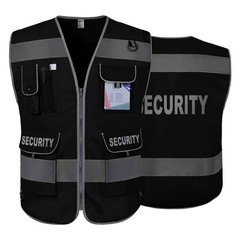 Security Vest for Men Women 9 Pockets High Visibility Reflective Safety Vest,