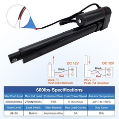 DC 12V Linear Actuator Heavy Duty 2″~40″ Long Stroke 6inch 8in 3000N Waterproof