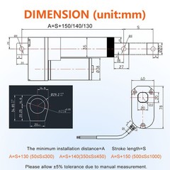 DC 12V Linear Actuator Heavy Duty 2″~40″ Long Stroke 6inch 8in 3000N Waterproof