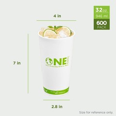 Karat Earth 32oz Eco-Friendly Paper Cold Cups (104.5mm), Generic Print – 600 pcs