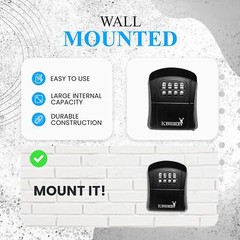 Kingsley QCH-807 Water Resistant Realtor Key Lock Box for AirBnB, Spare Keys