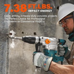 1-9/16″ SDS-Max Heavy Duty Rotary Hammer Drill for Concrete 42M | 1600W 13 Am…