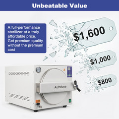 23L Dental Autoclave Steam Sterilizer 250℉&273℉ Stainless Steel 304 Medical