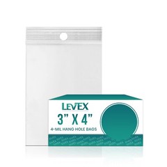 HANG HOLE HEAVY DUTY 4 Mil Clear Zip Seal Bags Reclosable Top Lock Plastic