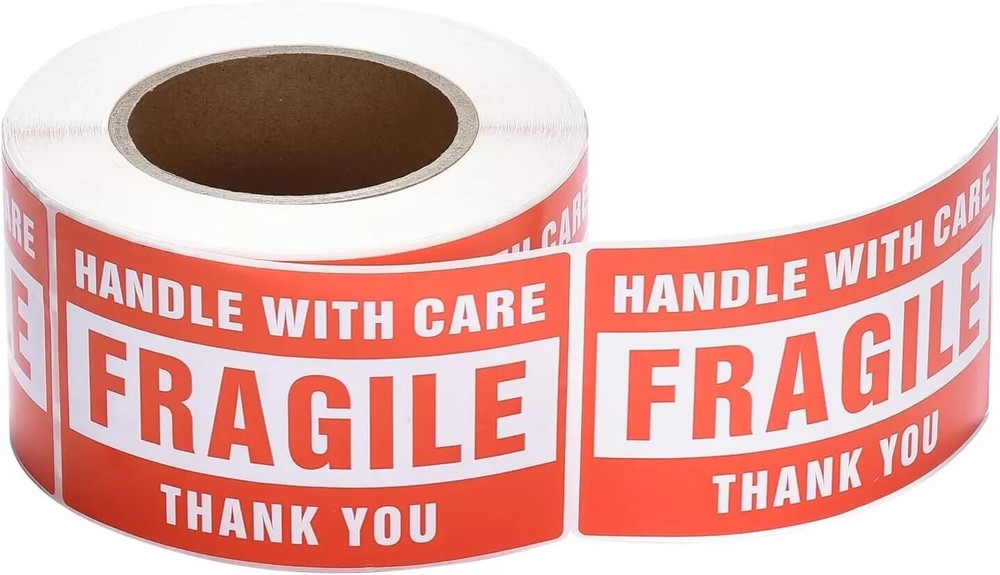 Fragile Stickers 1 Roll 500 2″x3″ Fragile Label Sticker Handle with Care Mailing