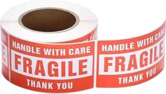 Fragile Stickers 1 Roll 500 2″x3″ Fragile Label Sticker Handle with Care Mailing