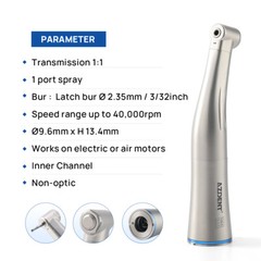 AZDENT Dental 1:1 LED Fiber Optic Contra Angle Internal Spray Handpiece 4 Type