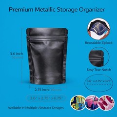 100 Pack 1g Mylar Bags (3” x 3.5”) Assorted Random Designs Packaging Pouches