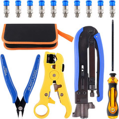 Hilitchi 5 in 1 Coaxial Compression Tool with Instruction Manual Coax Cable Crim
