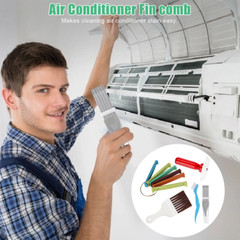 5in1 Air Conditioner Fin Cleaner Set Fin Comb Condenser Straightener Clean Brush