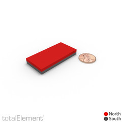 2 x 1 x 1/4 Inch Large Neodymium Rare Earth Block Magnets N42 (4 Pack)