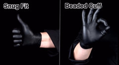 First Glove Black Industrial Disposable Nitrile Gloves 6 Mil Latex & Powder Free