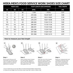 HISEA Men Non Slip Food Service Shoes Water Resistant Chef Health Care Work Shoe