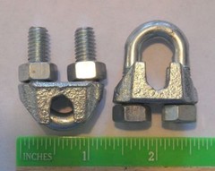 Cable Clamps 1/4″ U-Bolts Galvanized Clamps Steel Cable Wire Clips U Bolt Clamp