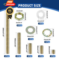 Antique Brass Lamp Repair Hardware Kit – 5 Sizes, 60 One Size,
